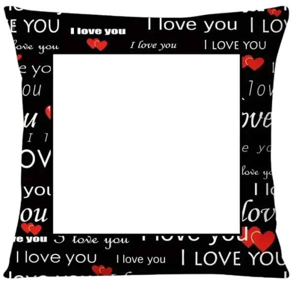 Cojín negro I love you - Imagen 2
